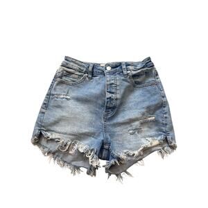 Free People Crvy High Waisted Denim Shorts Size 26